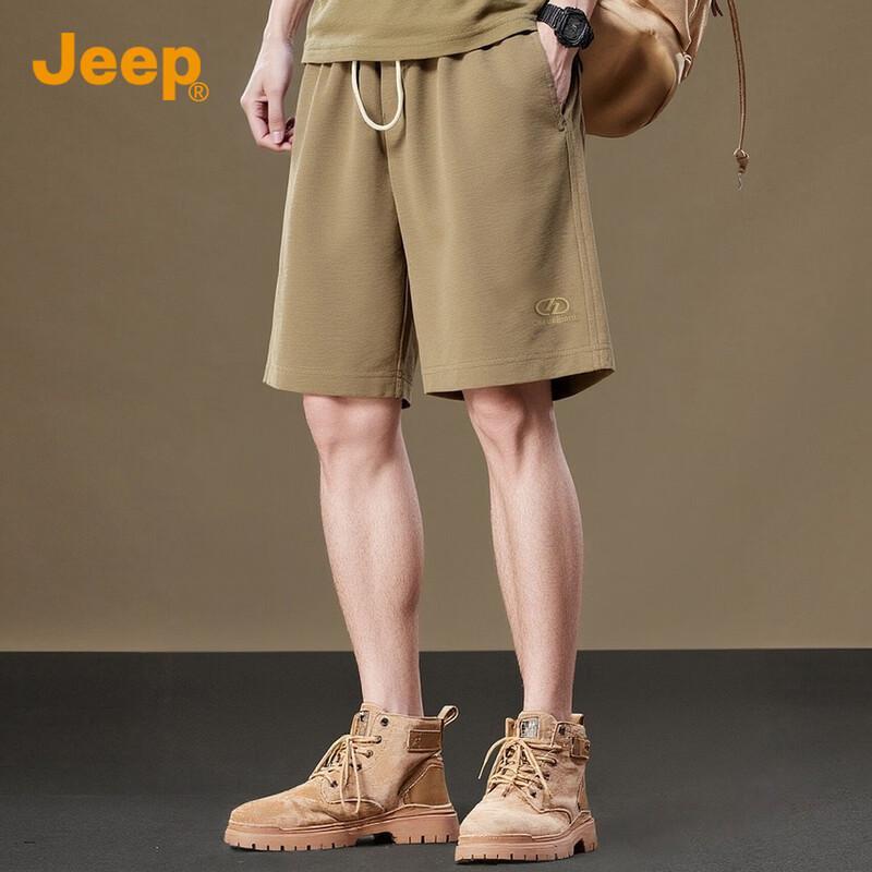JEEP Men s American Style Casual Loose-Fit Shorts 28 хаки