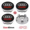 4Pcs 56mm Wheel Rim Hubcap Identity Overlay For 5w RS  B8 B9  S A3 8V A4A6 C7 C6 A5 Q3 Q5 Q7 A1 Motorsport Tuning Accessoryw5