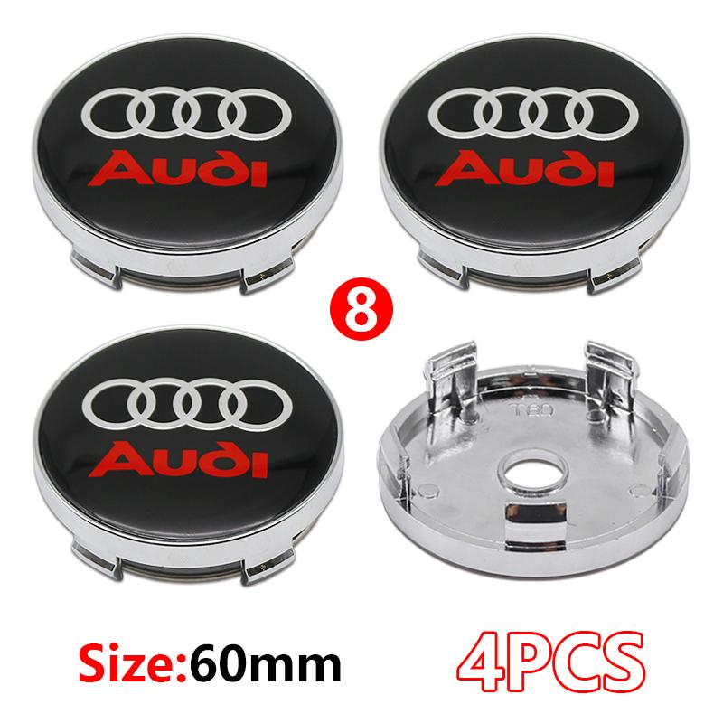 4Pcs 56mm Wheel Rim Hubcap Identity Overlay For 5w RS B8 B9 S A3 8V A4A6 C7 C6 A5 Q3 Q5 Q7 A1 Motorsport Tuning Accessoryw5