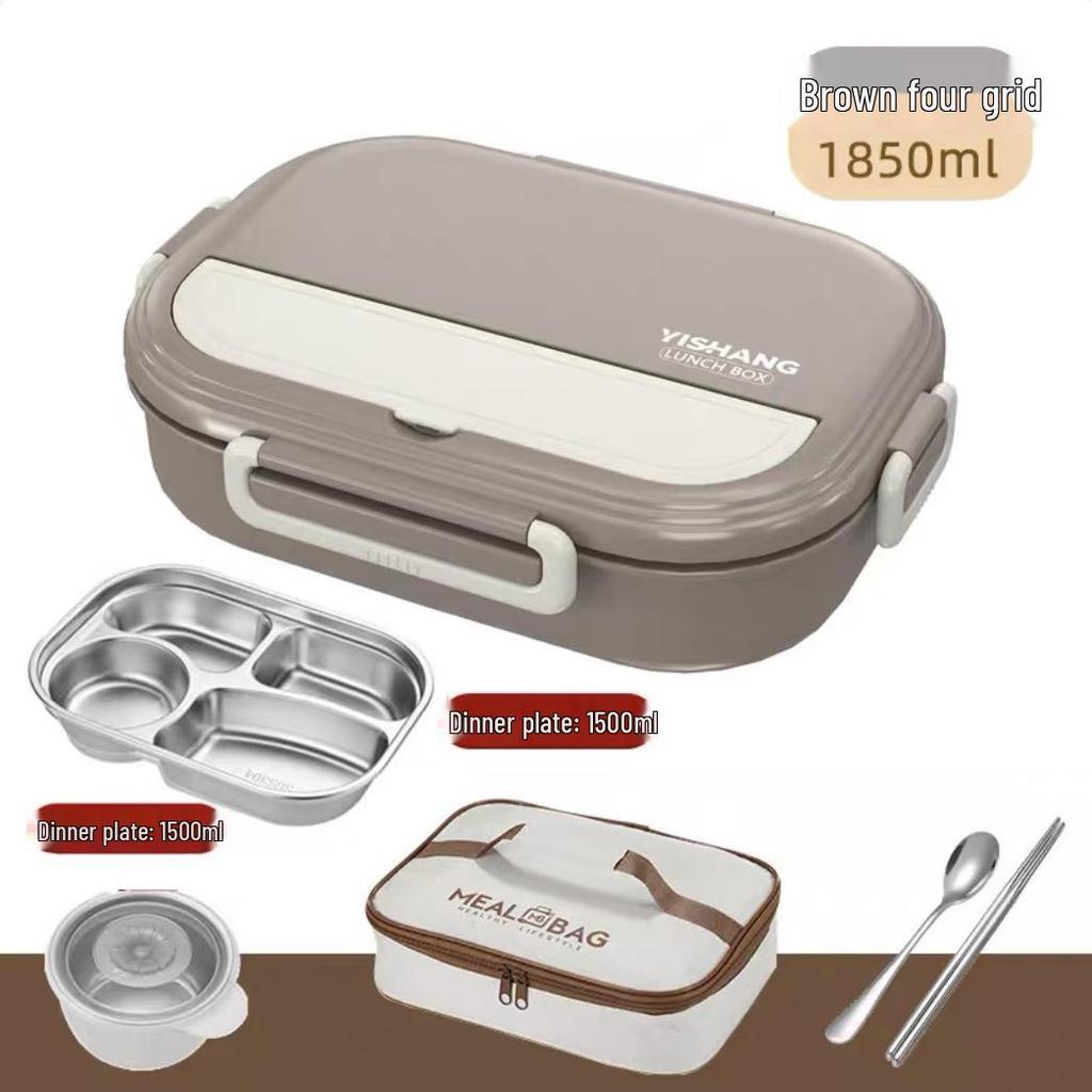 Microwave-Safe 304 Stainless Steel Lunch Box with Lid for Students