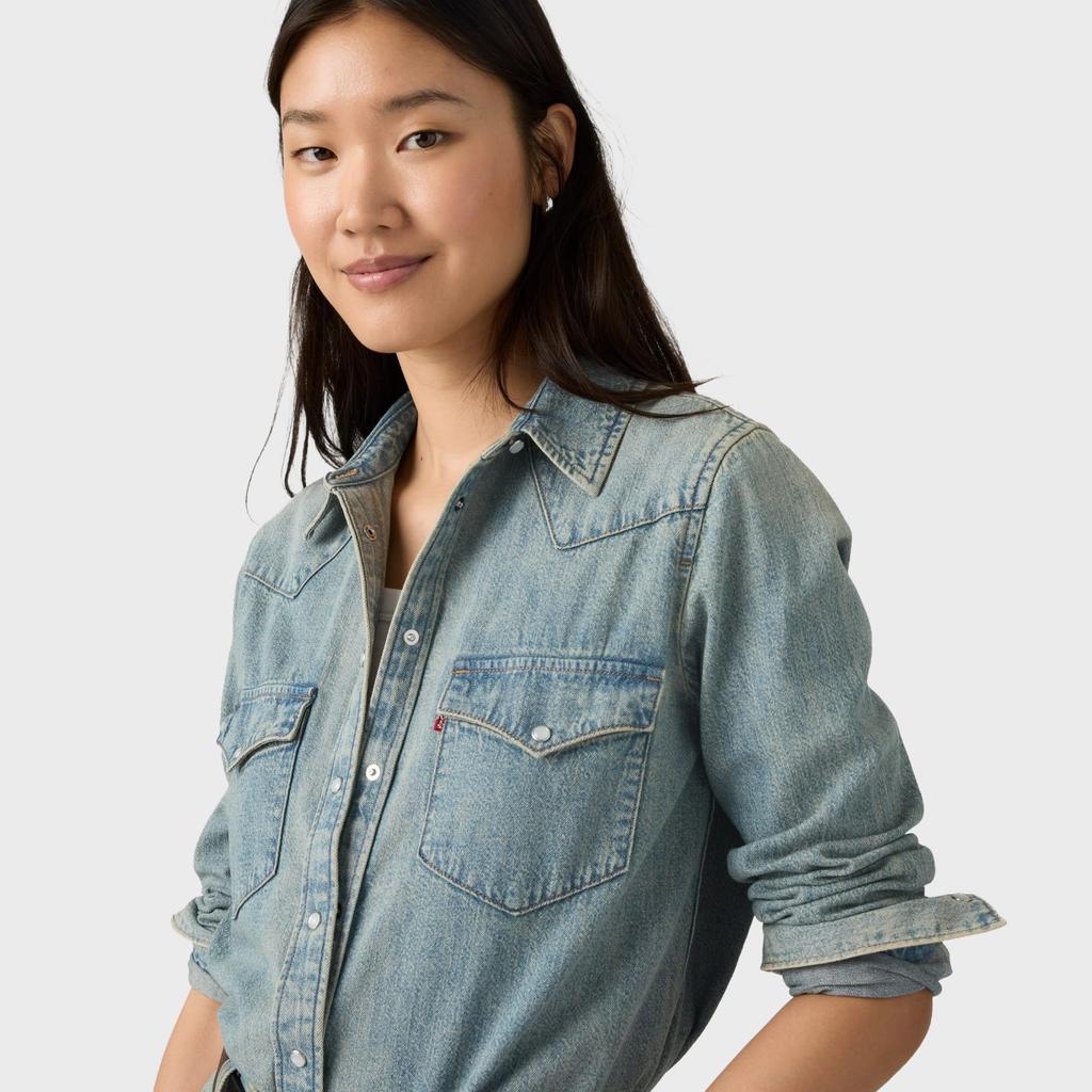 Levi's Ultimate Western Denim Shirt Women's Long Sleeve US S 86832-0070