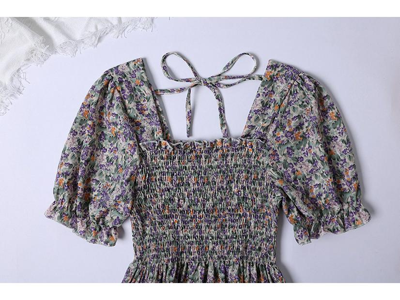 Summer Floral French-Design Dress - High-End, Short-Sleeved, Medium-Length for Women