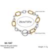 Minimalist 18k Gold Plated Stainless Steel Two Tone Twisted Cross Chain Ot Buckle Bracelet