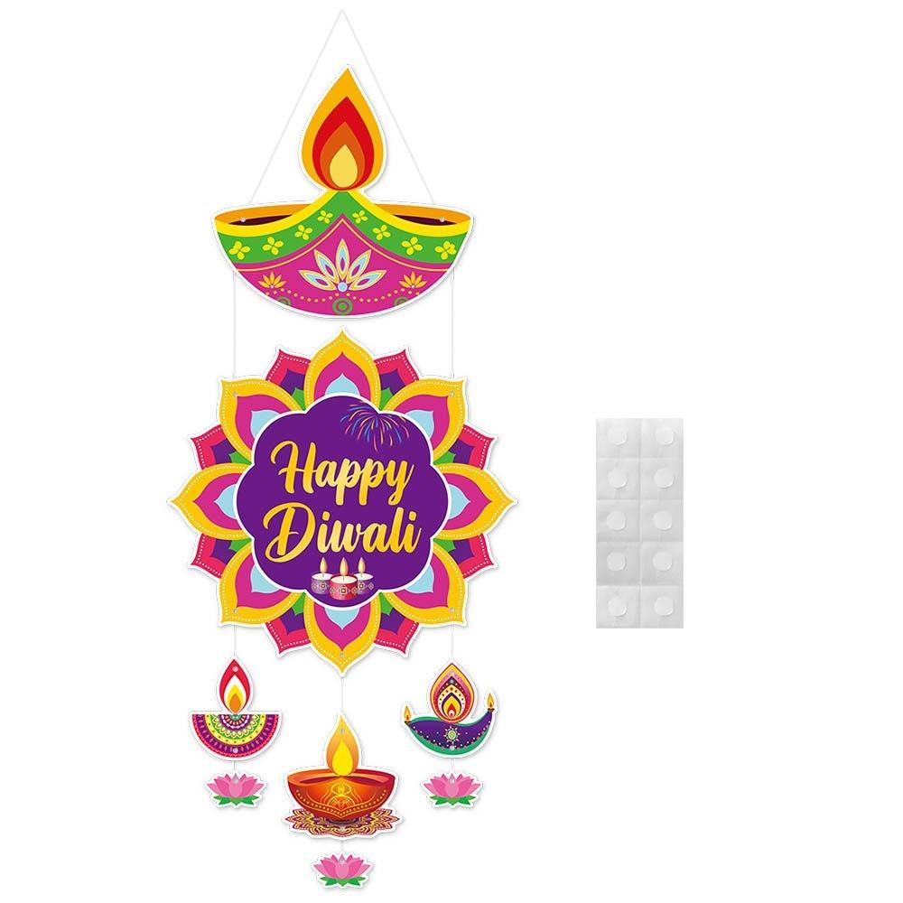 Mode DIY Diwali Dörrhänge Hängen Papper Glad Diwali Väggdekorationer Diwali Hängande Prydnad Deepavali Festival