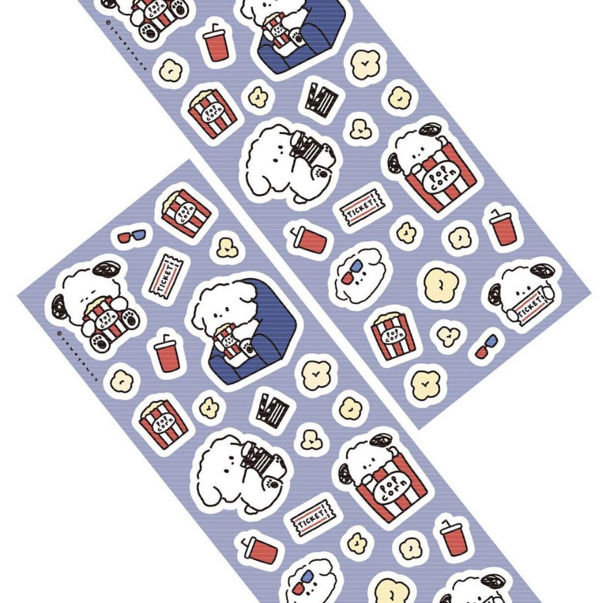 

Корейские милые мультяшные наклейки с маленькой белой собачкой для DIY, чехлов для телефонов и декоративного использования