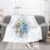 Rainbow Lotus Septagram Hot Sale Printing High Qiality Warm Flannel Blanket Septagram Tenets Blue Star Wicca Faery Flower Lotus