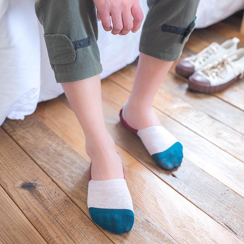 5 Pairs New Arrivals Men Socks Striped Boat Sock Spring Summer Autumn Casual Non-slip Silicone Cotton Breathable Invisible Socks