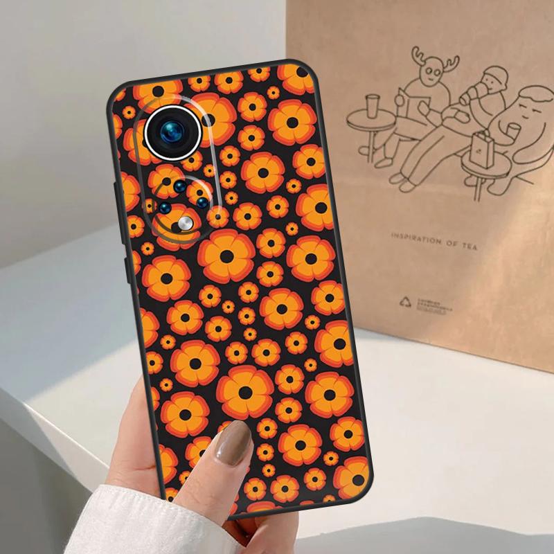70s hippie Psychedelic floral flowers Case For Honor Magic 5 6 7 Lite 8 Pro Honor 400 200 Pro X9c X9b X9a X8b 50 70 90 Cover