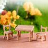 Miniature Wooden Table and Chair Set for Dollhouse Accessories Rustic Style Furniture for DIY Decoration Projects