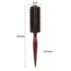 Children's Pig Bristle Round Hair Brush – Wood Handle, Curling Comb, Scalp Massage & Volume Styling for Boys