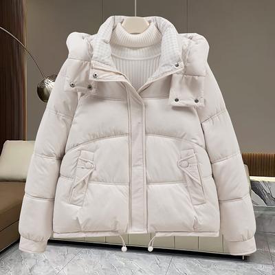 Winter New Cotton-padded Clothes Cotton-padded Jacket Hooded Korean Version of Joker Ladies Loose Simple Cotton-padded Jacket Short Coat.