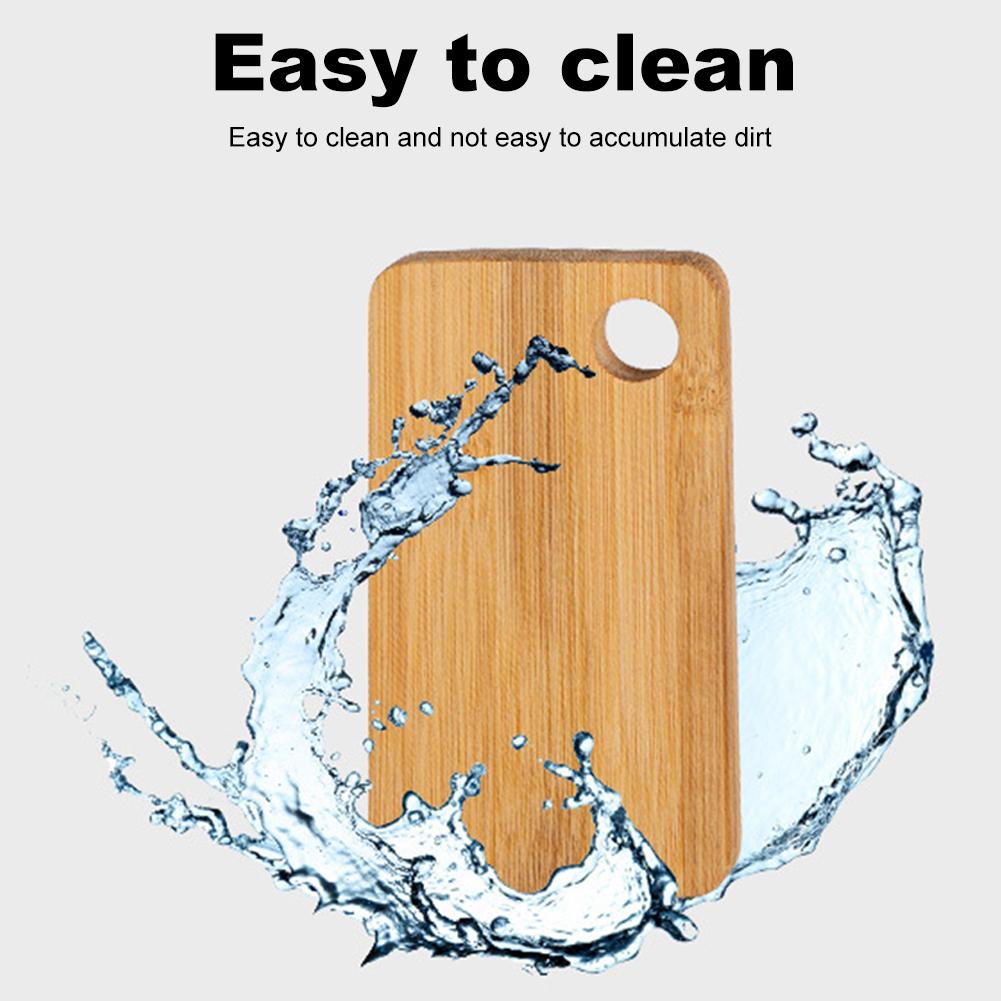 Kitchen Bamboo Cutting Board Mini Fruit Vegetable Chopping Boards Thickened Solid Serving Board with Holes for Home Camping