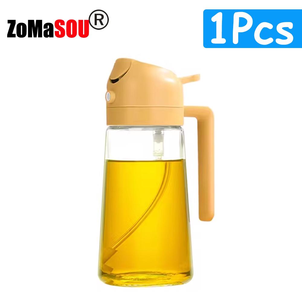 Top 2-in-1 Oil Dispenser Sprayer Pourer Oil Bottle Plastic Oil Container Vaporizer for Kitchen Salad Barbecue Camping Cooking 4