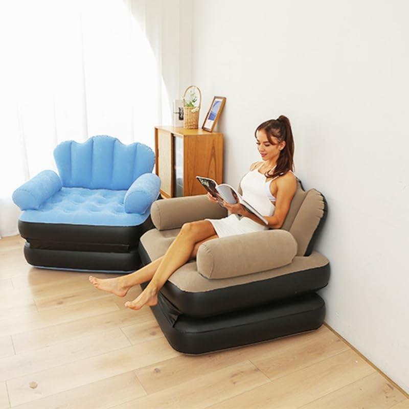 Multiple Position Adjustable Air Sofa Bed Waterproof PVC Fabric Foldable Furniture For Apartment Dorm Outdoor Relaxation