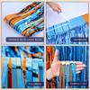 2Pack Blue Dog Foil Fringe Curtains Birthday Party Supplies 3.3x6.6ft Orange Blue Light Blue Tinsel Photo Booth Party Decoration