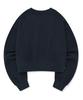 COVERNAT WOMAN Crop V-Neck Sweatshirt Navy