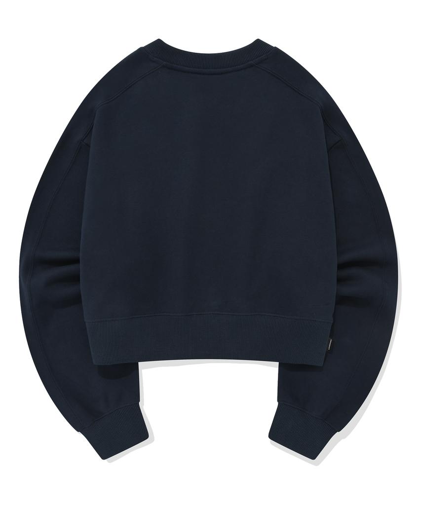 COVERNAT WOMAN Crop V-Neck Sweatshirt Navy