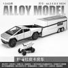 1:24 Cybertruck Pickup Trailer Alloy Car Model Diecasts Metal Toy Off-road Vehicles Truck Model Sound and Light Kids Gifts