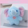 Charming Blue Gray Pink Plush Elephant Keychain Adorable Stuffed Toy Gift