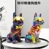 Färgglad Hundfigur i Harts Dekor Hemkontor Entré Hylla Display Modern Stilfull Prydnad
