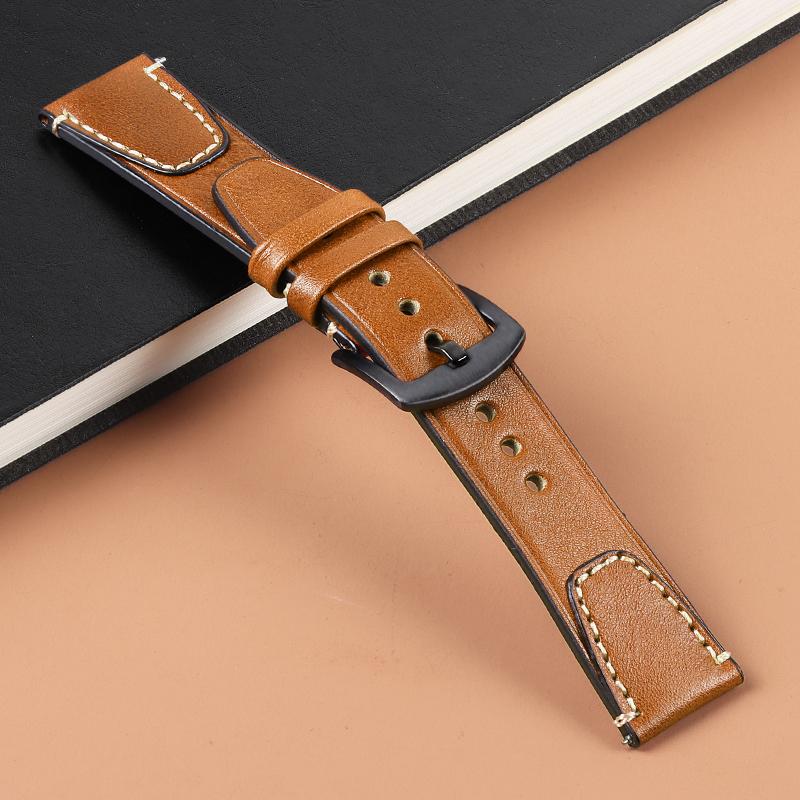 Bracelet de Montre Vintage en Cuir de Vache 18mm 20mm 22mm Bracelet en Cuir Bracelet Sport Libération Rapide pour Remplacement de Bracelet Seiko
