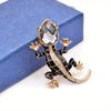 New Luxury Crystal Rhinestone Lizard Brooches for Women Men Creative Fashion Animal Pins Accessories Shining Jewelry Good Gift