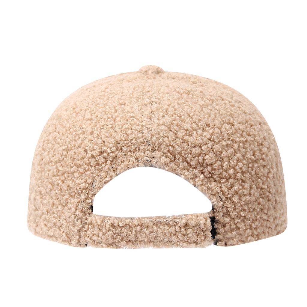 Solid Color Thickened Lamb Wool Baseball Cap Outdoor Cold-resistant, Warm and Windproof Korean Version of Men's and Women's Versatile Cap