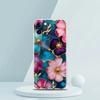 Colorful Flower Soft Transparent Phone Case Cover for iPhone 16 15 14 13 12 11 Pro Max XR 8 7 Plus XS Max Shockproof Shell Capas