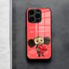 Cheburashka Handyhülle Für IPhone 17 Air 16 E Pro Max 15 14 13 Mini 12 Pro 11 Max Plus Schwarze Glasabdeckung