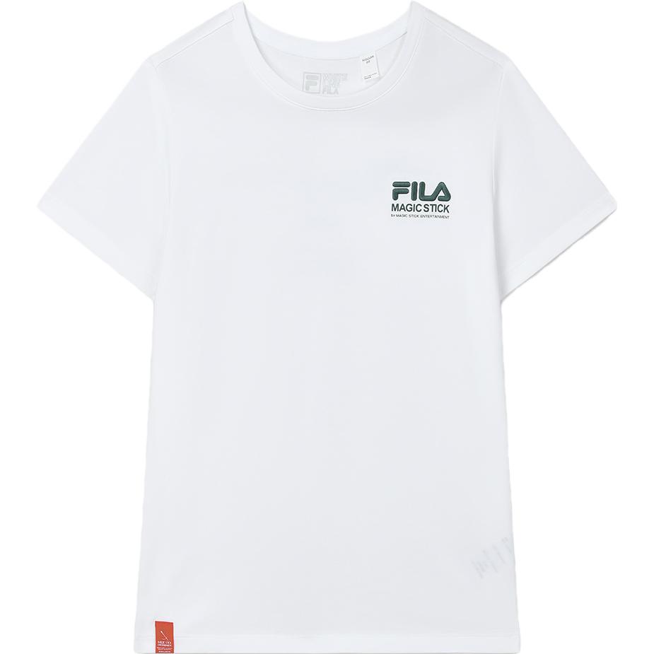 

FILA X Magic Stick Logo Sports Casual Simple Round Neck Knitted Short Sleeve T-Shirt Women Tops Standard-White F11W339101F-WT S