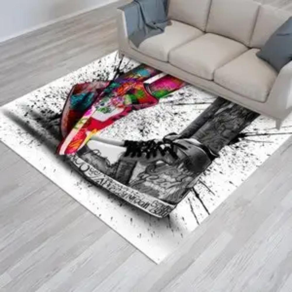 Round Bath Entry Rug Anti-Slip Graffiti Carpet Shoe Design Colorful Floor Mat Personalized Gift for Home Bedroom Decor