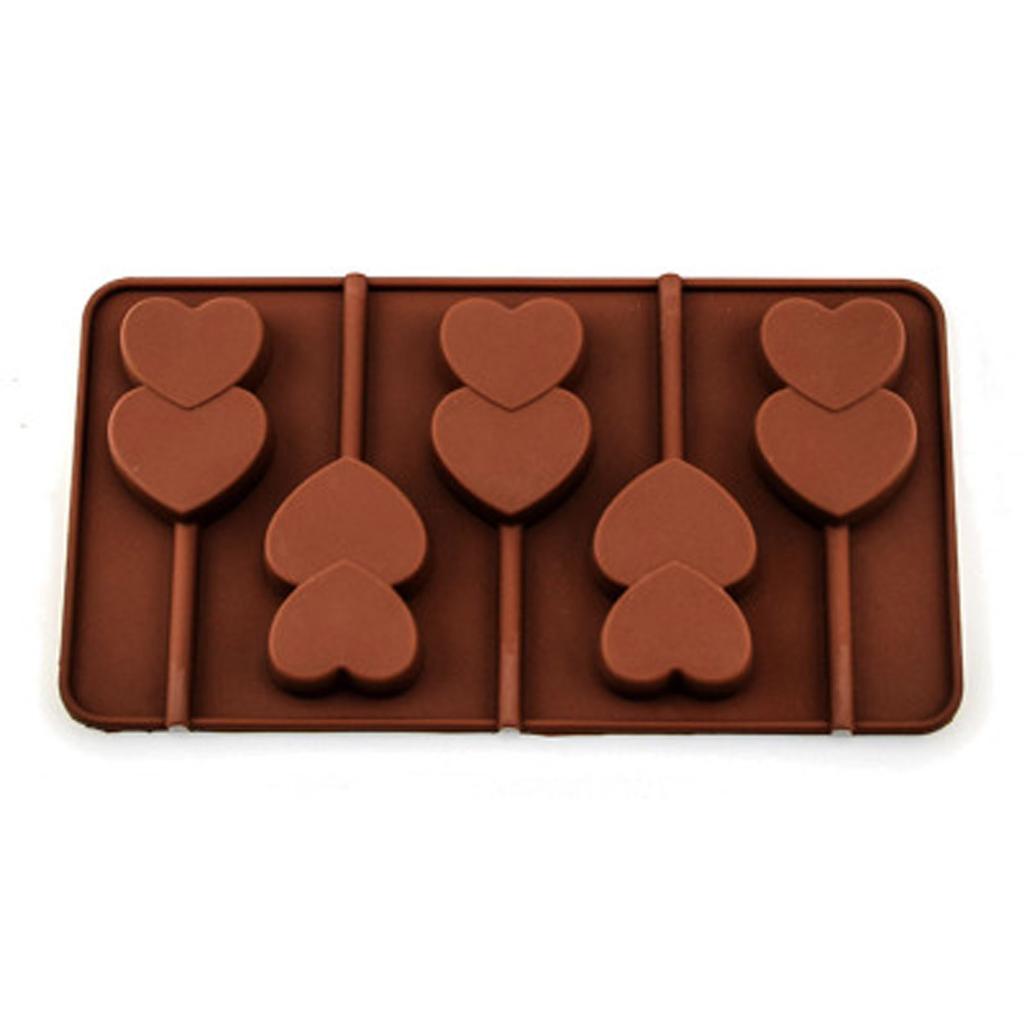 Heart 5 Holes Silicone  For Chocolate Cake Jelly Pudding Soap Round Shape