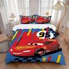 Set da 3 pezzi Saetta McQueen1 copripiumino + 2 federe, senza imbottitura, biancheria da letto stampata, Arredamento Camera da Letto per Tutte le Stagioni078