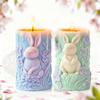 Molde de Vela de Resina Animal Molde Cilíndrico de Cera de Soja Personalizado Molde de Silicone Coelho da Páscoa Molde de Vela Versátil com Relevo de Coelho