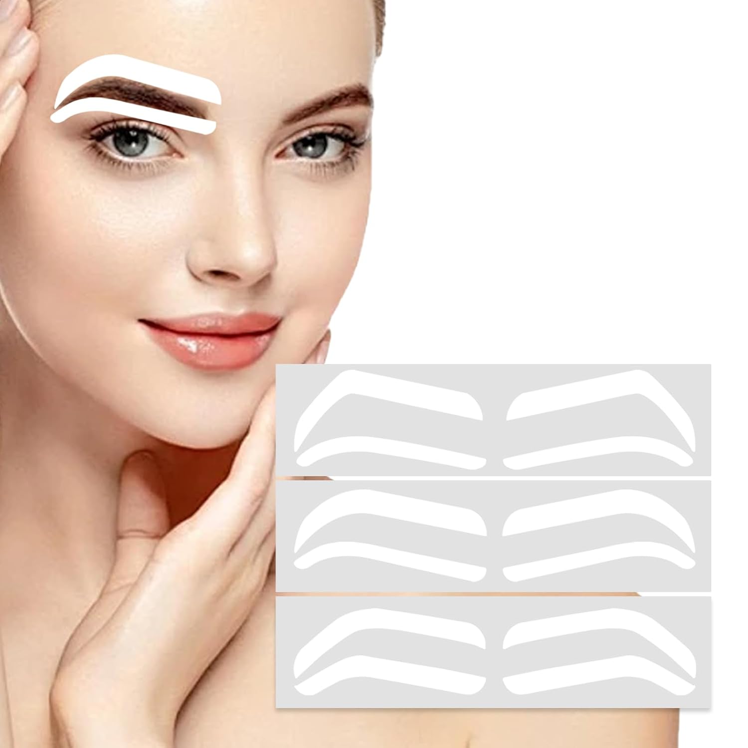 Одноразовые трафареты для бровей Формирующая лента Вспомогательная наклейка для татуажа бровей Регулируемые шаблоны для формирования бровей аэрографом PMU Лента-гид для аэрографа 12 Pairs