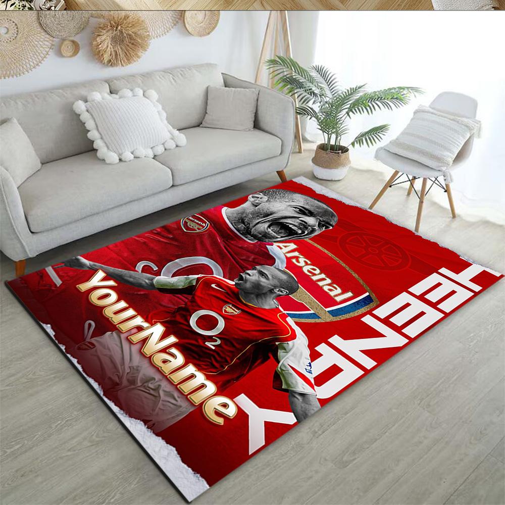 Arsenal Customizable Name Area Rug Perfect for Kitchen Entryway Study room Bedrooms Anti-slip Rug Office home decor Gift for Festivals