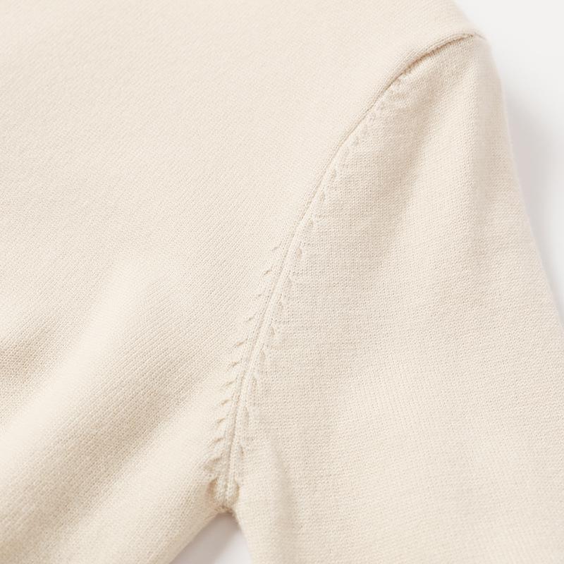 Autumn and Winter Women's Undershirt Pullover Beaded Sweater Women's Knitted Sweater Round Neck Long Sleeve Loose Thin Temperament Undershirt