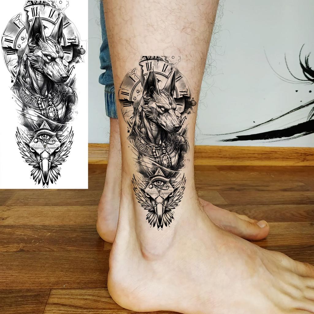 1 Sheet Scary Skull Grim Reaper Temporary Tattoos For Men Women Hand Arm Forearm, Realistic Fake Tattoo Sticker Halloween Tatoos