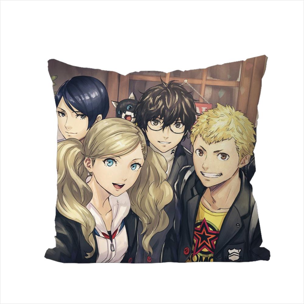 PPersona 5 Pillow Case For Car Sofa Decorative Home Doublesided Print Plush Square Throw Pillow Cushion Cover