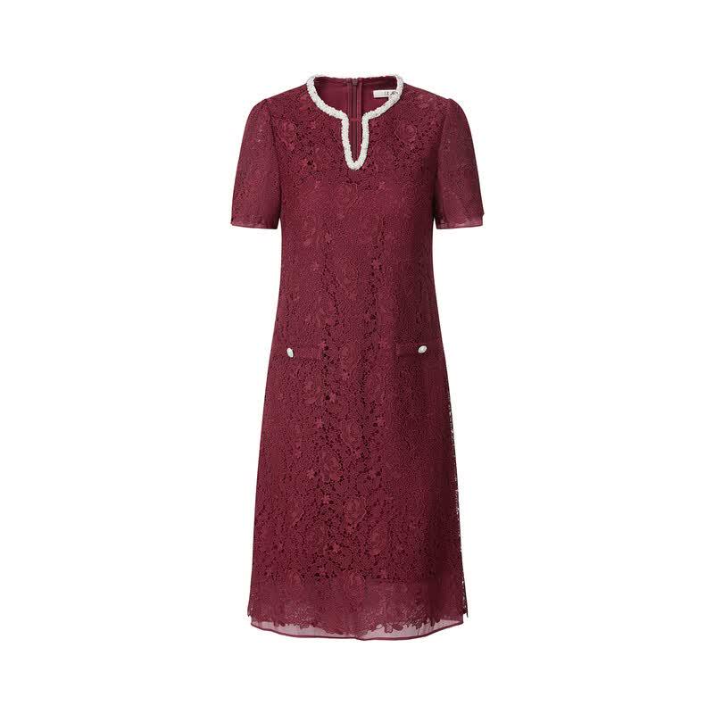 JUZUI Women's Elegant French Lace Formal Dress