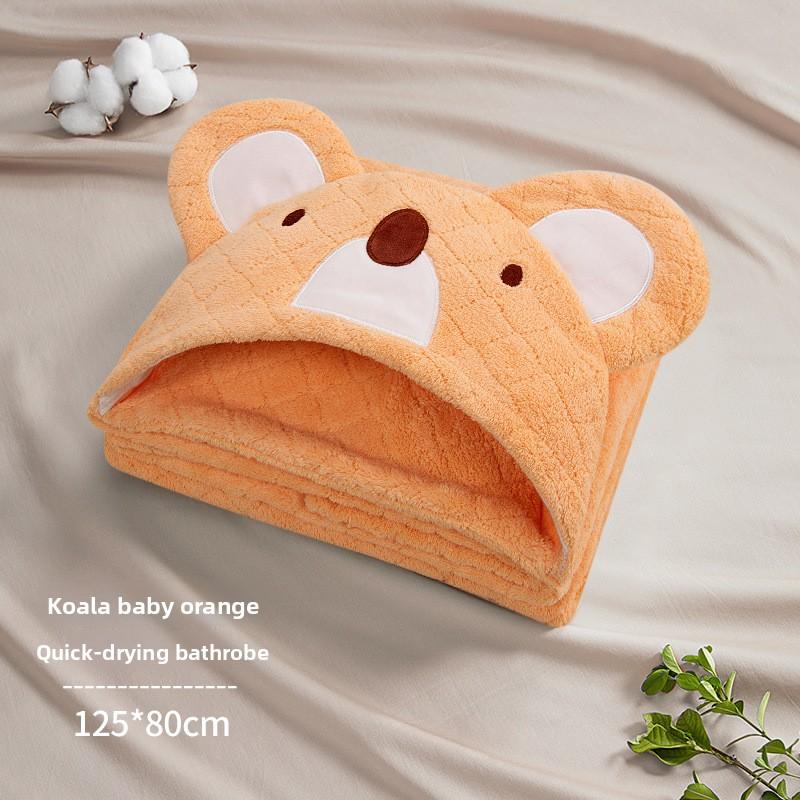 

Детское банное полотенце с капюшоном, супермягкое, впитывающее, быстросохнущее, пончо-халат, многофункциональное одеяло с капюшоном, осень и зима оранжевый