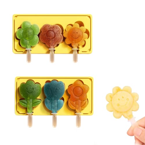 

Doyime Ice Cream Molds and Ice Trays (Set of 2) Flower-Shaped Ice Molds, 3D Ice Makers, DIY Ice Cream Molds, Ice Maker Tools, Containers, Confectioner