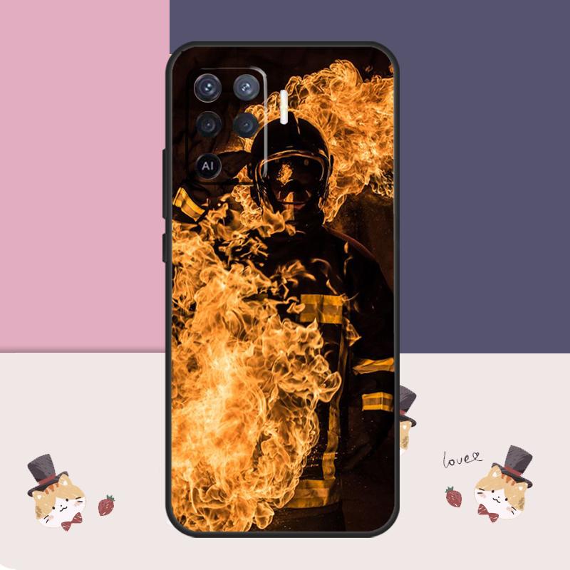 Fire Fighter Hero Case For Oppo A94 A74 A54 A18 A38 A58 A78 A98 A80 A60 A40 A96 A76 A16 A15 A17 A57 A77 A5 Pro