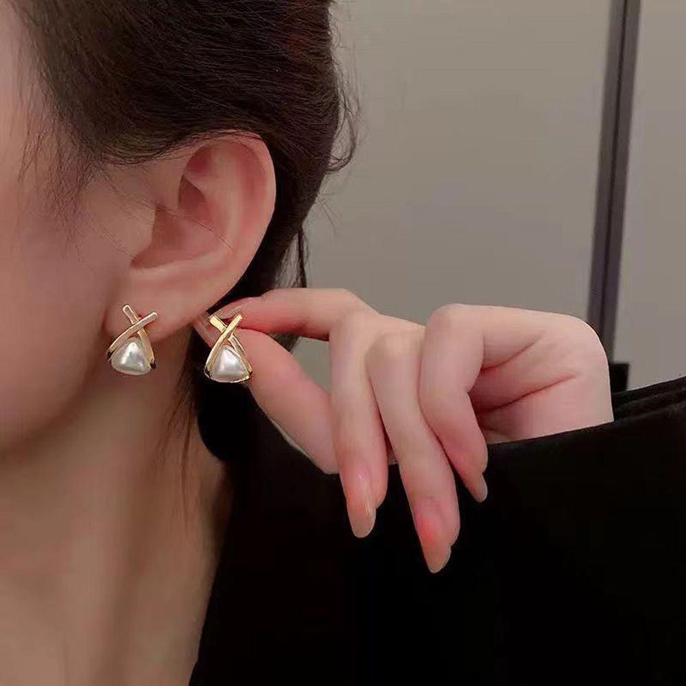 Women's Silver Gold Pearl Fashion Mini Earrings Silver 925 Cubic Zirconia Earrings Fashion Earrings