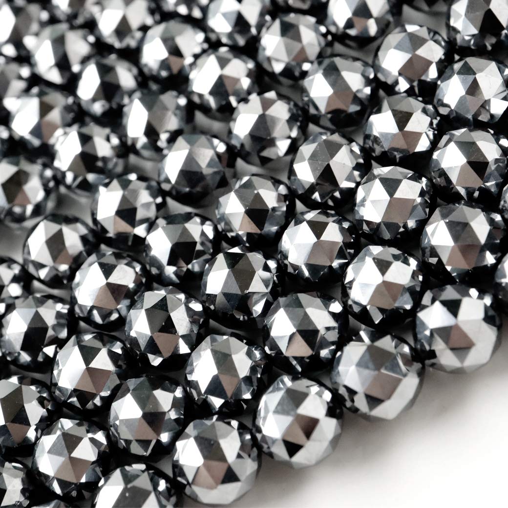 [ЗОЛОТОЙ КАМЕНЬ] Терагерцовая руда, Бусины с 100 гранями, Длина 40 см, Звездчатая огранка, Треугольная огранка, Ручная работа, Продаются на нити, 8 мм