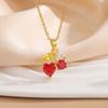 Cherry Fruit Necklace - A Simple and Versatile Summer Accessory for Women, Featuring A Lockbone Chain with A Charming Cherry Fruit Design.