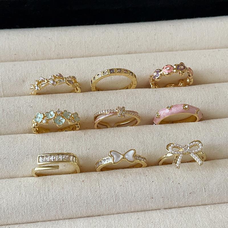Dripping Butterfly Flower Opening Ring Female Niche Personality Versatile Sweet Temperament Simple Fashion Ring Ring