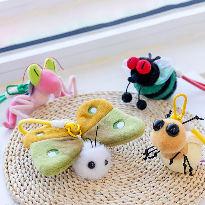 Cartoon Insect Plush Keychain Cute Toy For Students School Bag Decor