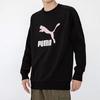 Puma Logo Print Crew Neck Long Sleeve Sweatshirt Unisex Tops Black 534515-01