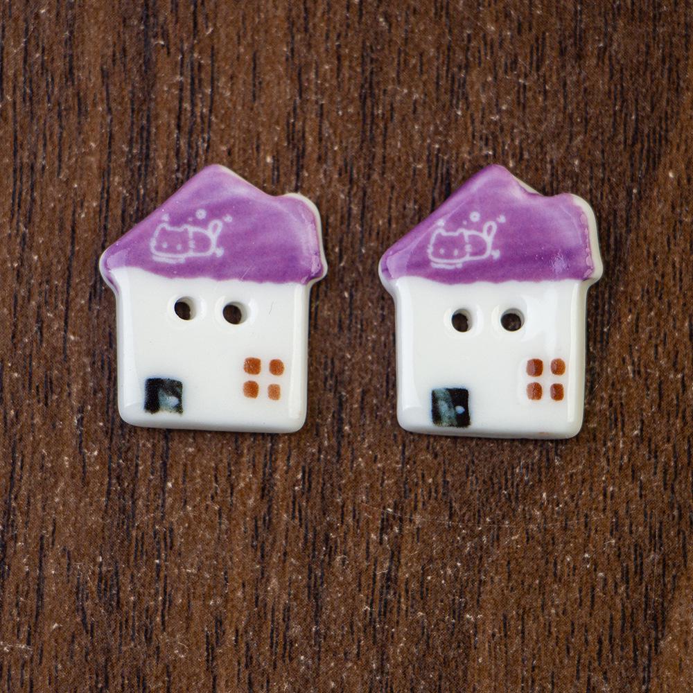 Colorful Ceramic Buttons - Retro Forest Style Fashion Accessories